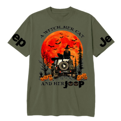 A Witch Her Cat And Her Jp Halloween T-shirt