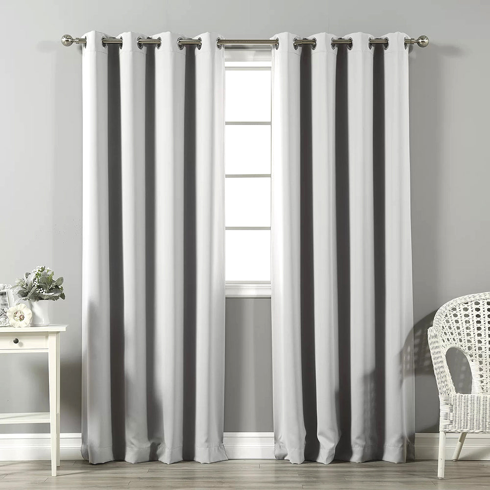 Jacquard Room Darkening Curtains in Super White Set Of 2 - (P0)