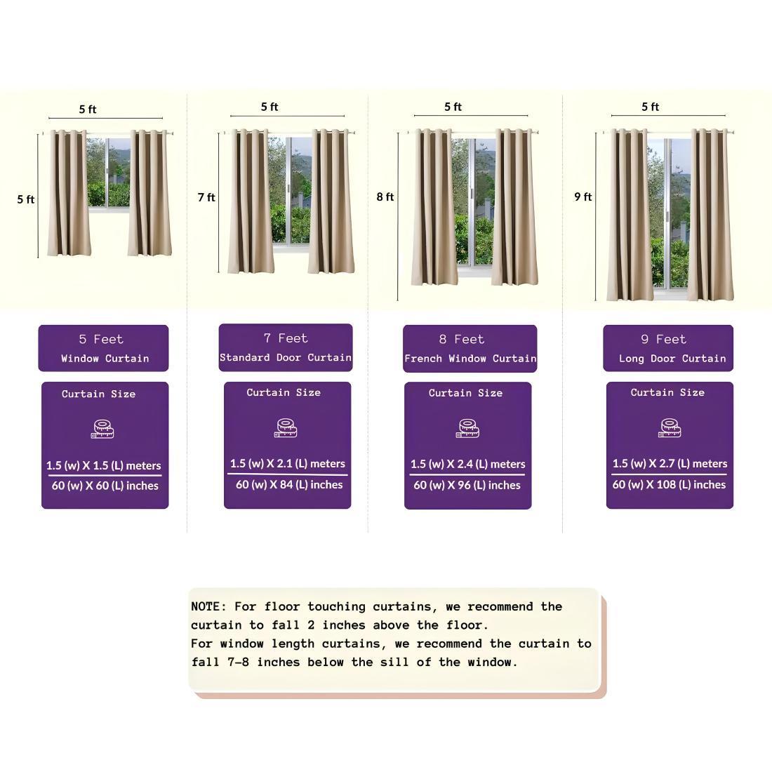 Elegent Indie Print Matt Finish Room Darkening Curtain Set of 2 MTDS489A