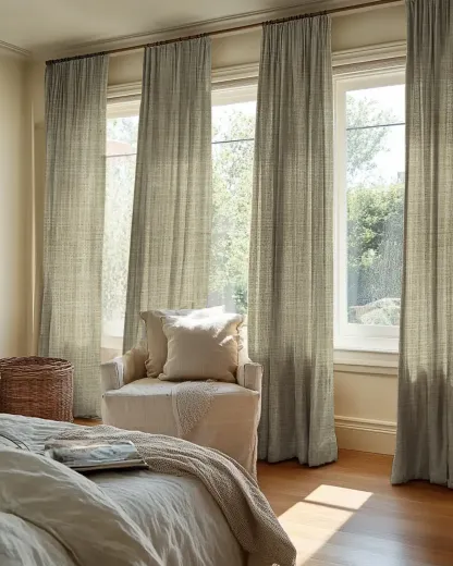 Jupiter Linen Look Soft Heavyweight Sheer Custom Curtain