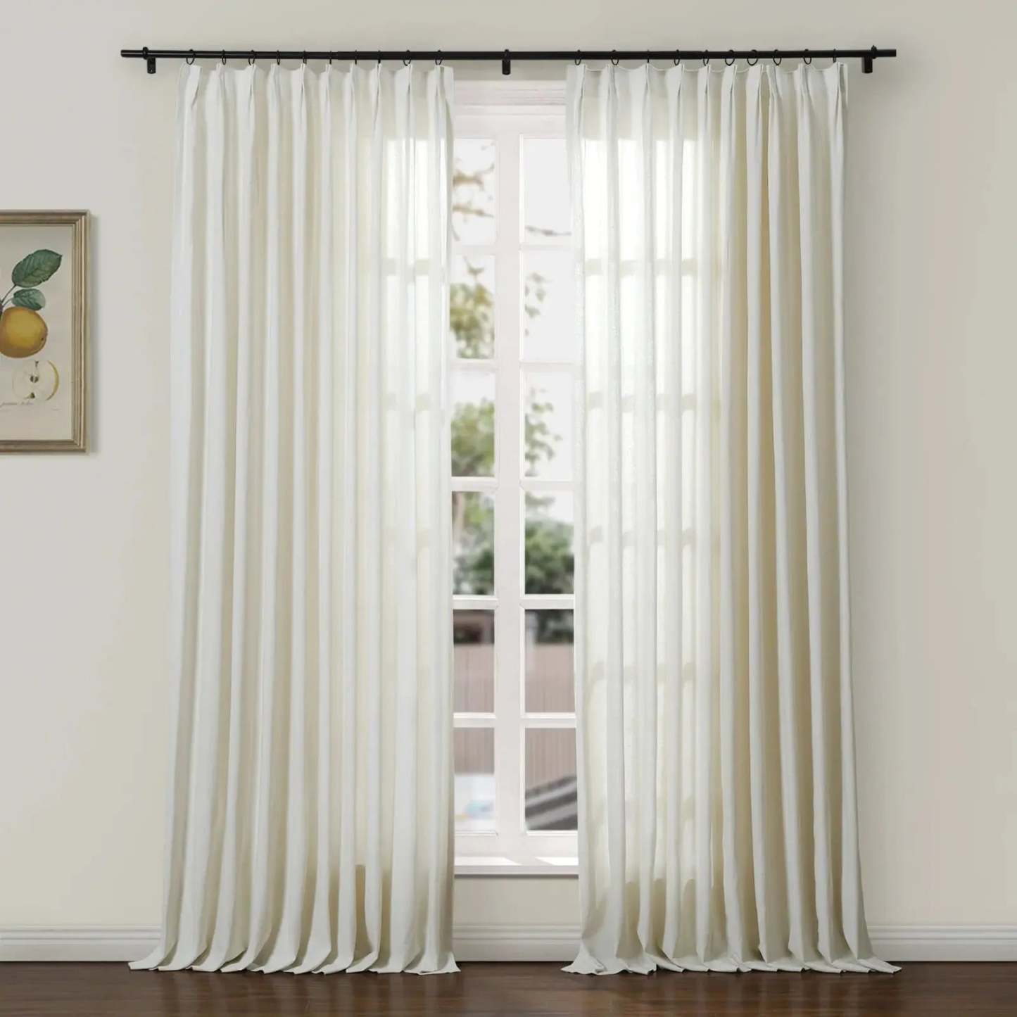 Ron Linen Cotton Herringbone Curtain Pleated TWOPAGES