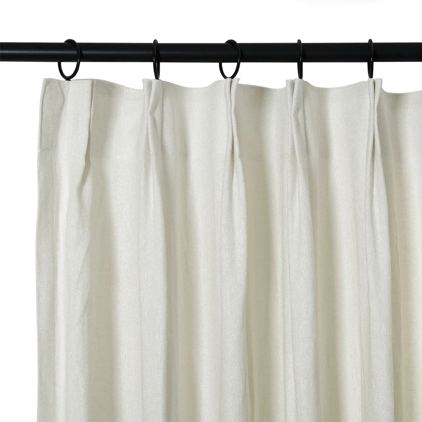 Ron Linen Cotton Herringbone Curtain Pleated TWOPAGES