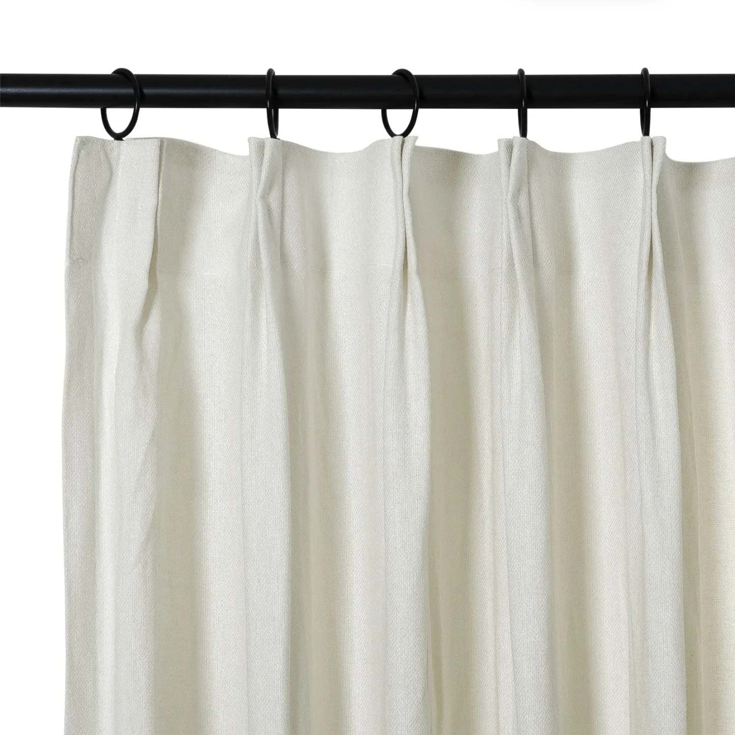 Ron Linen Cotton Herringbone Curtain Pleated TWOPAGES