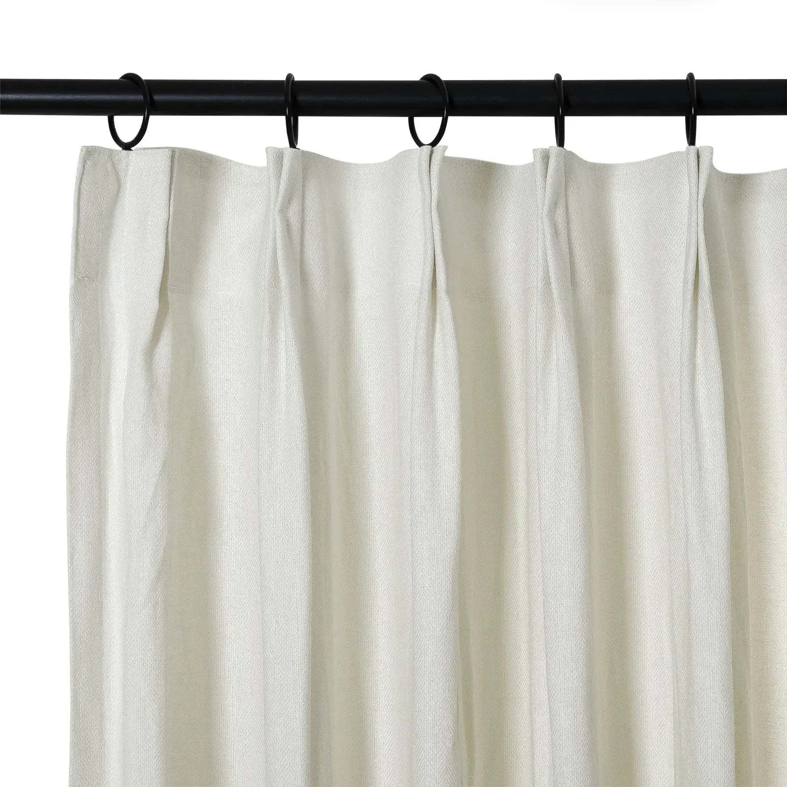 Ron Linen Cotton Herringbone Curtain Pleated TWOPAGES