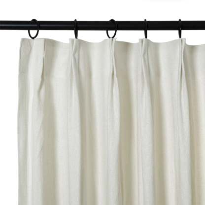 Ron Linen Cotton Herringbone Curtain Pleated TWOPAGES