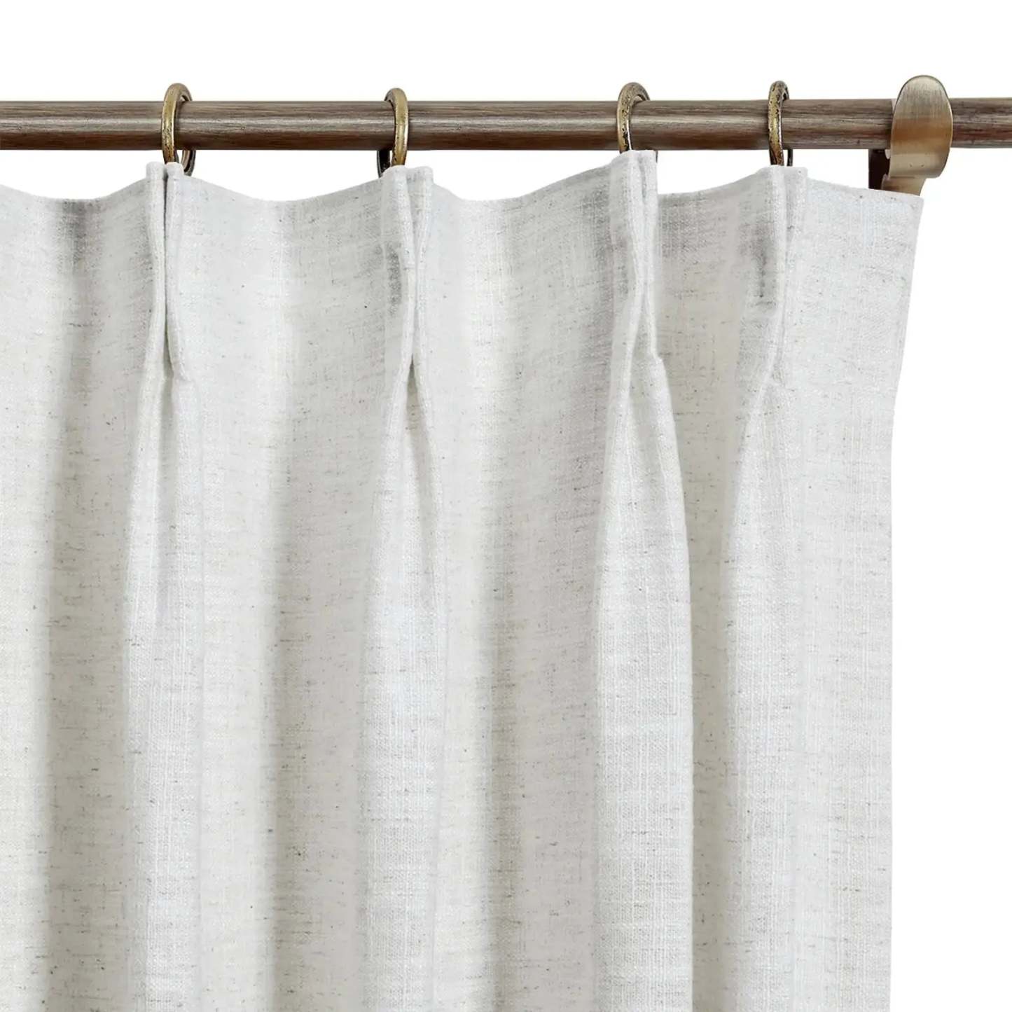 Liz Linen Drapery Pinch Pleat with Unlined - Beige White -TWOPAGES