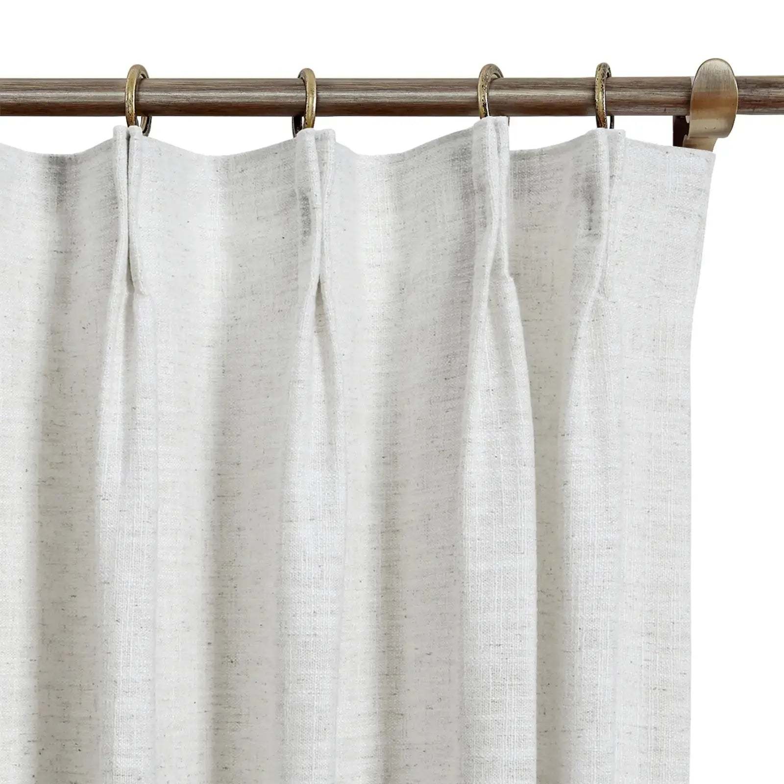 Liz Linen Drapery Pinch Pleat with Unlined - Beige White -TWOPAGES