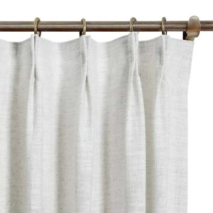 Liz Linen Drapery Pinch Pleat with Unlined - Beige White -TWOPAGES