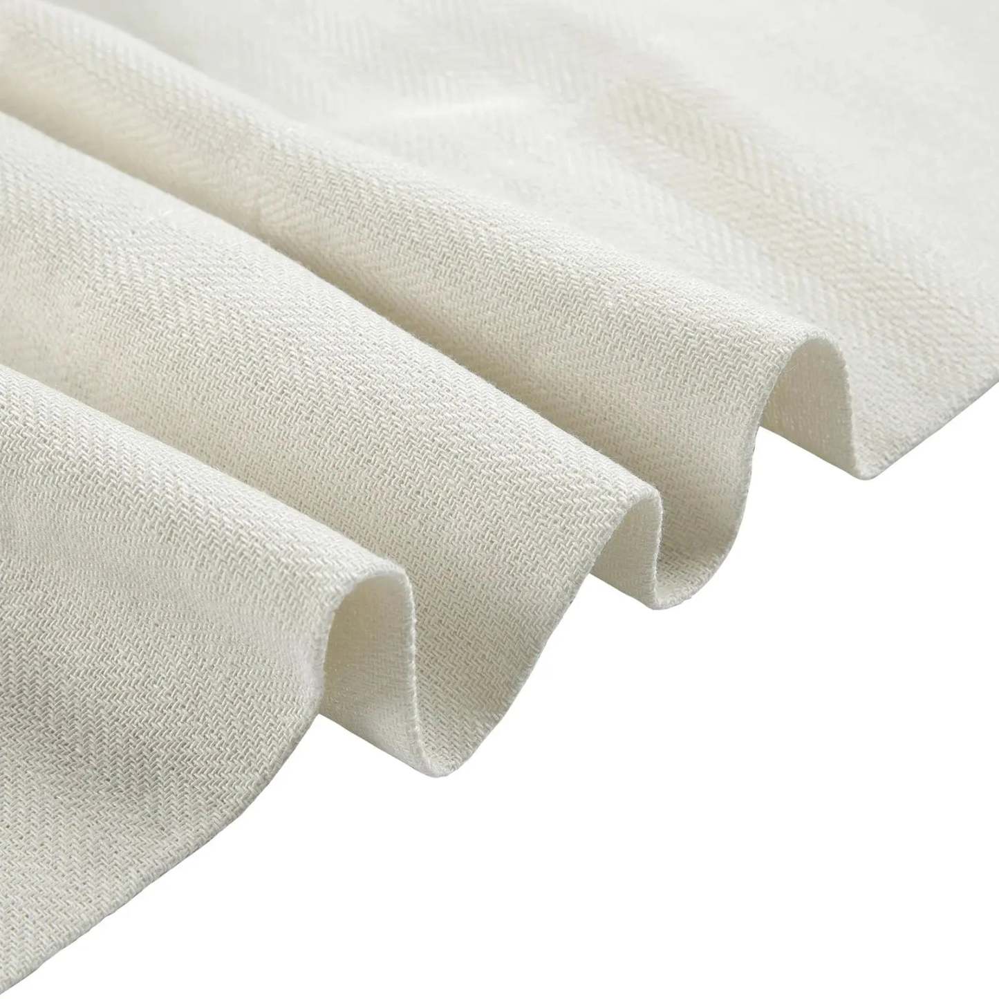 Ron Linen Cotton Herringbone Curtain Pleated TWOPAGES
