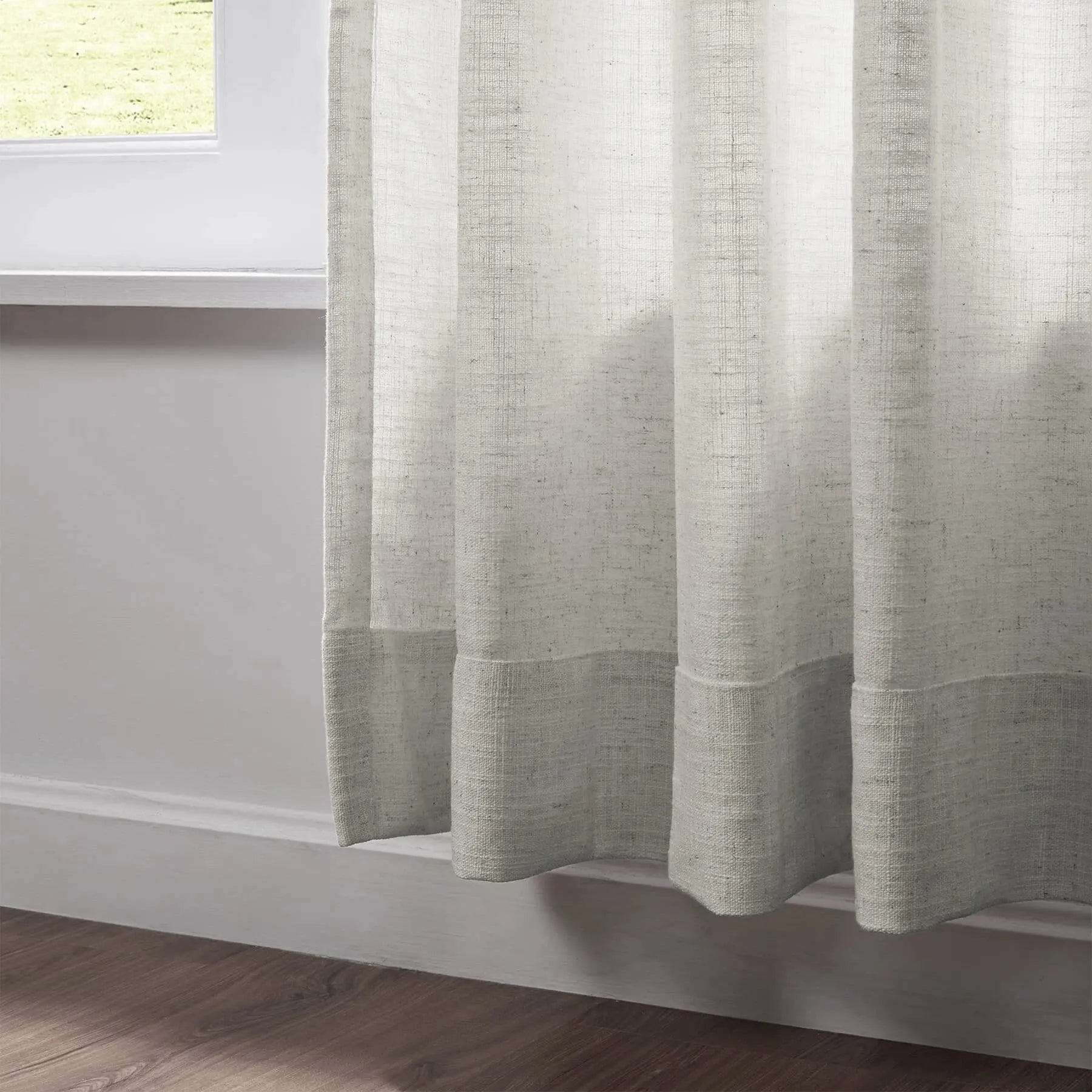 Liz Linen Drapery Pinch Pleat with Unlined - Beige White TWOPAGES