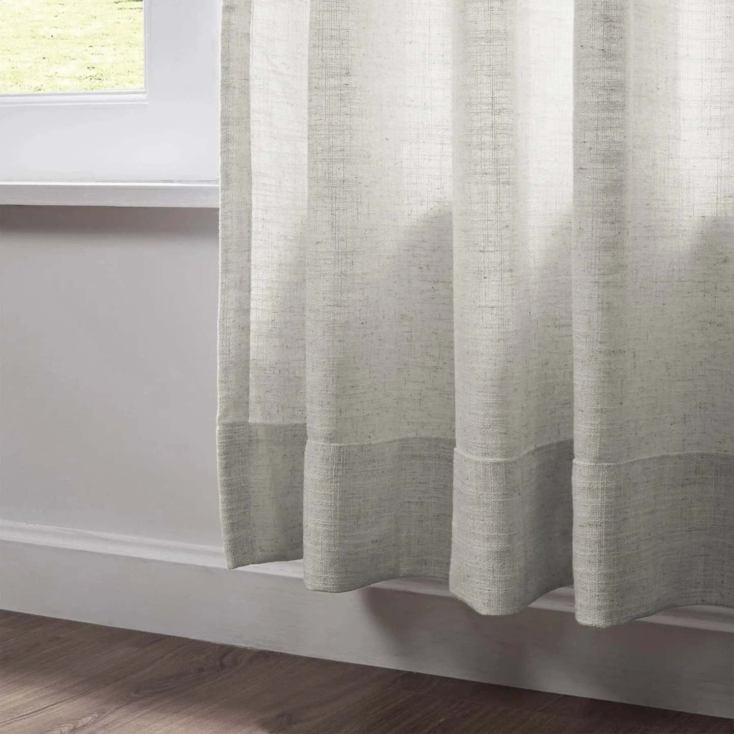 Liz Linen Drapery Pinch Pleat with Unlined - Beige White TWOPAGES