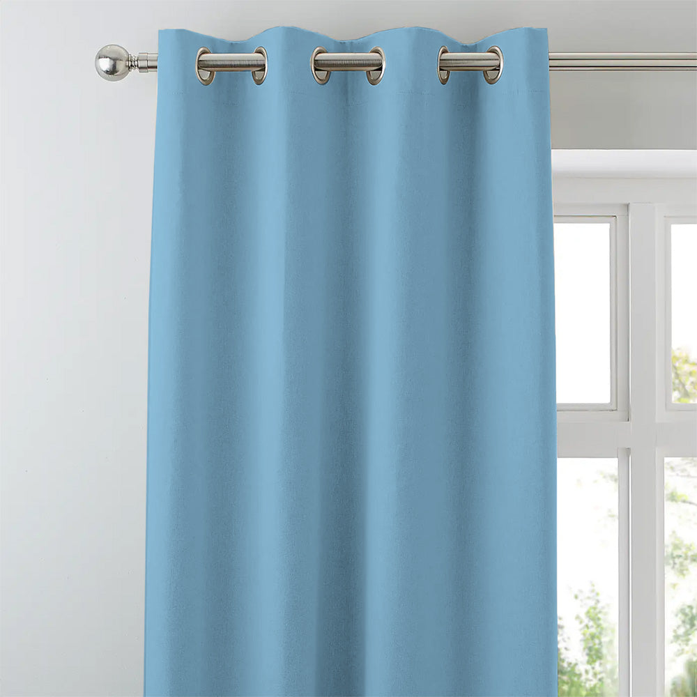 Jacquard Room Darkening Curtains in Cerulean Blue Set Of 2 - (P10)