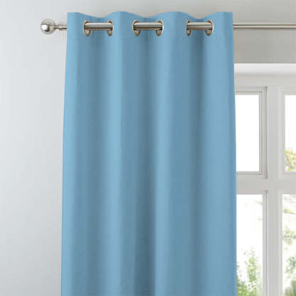 Jacquard Room Darkening Curtains in Cerulean Blue Set Of 2 - (P10)