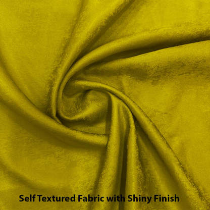 Jacquard Room Darkening Curtains in Mustard Green Set Of 2 - (P102)