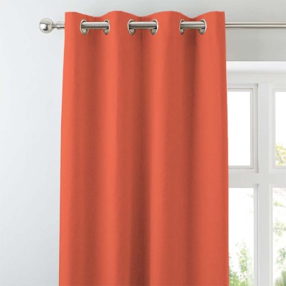 Jacquard Room Darkening Curtains in Vermillion Orange Set Of 2 - (P105)