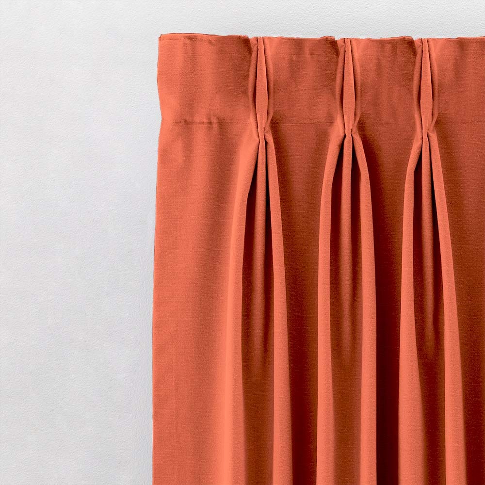 Jacquard Room Darkening Curtains in Vermillion Orange Set Of 2 - (P105)