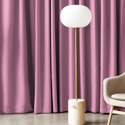 Jacquard Room Darkening Curtains in Baby Pink Set Of 2 - (P106)