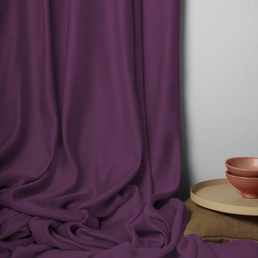 Jacquard Room Darkening Curtains in Beetroot Purple Set Of 2 - (P109)