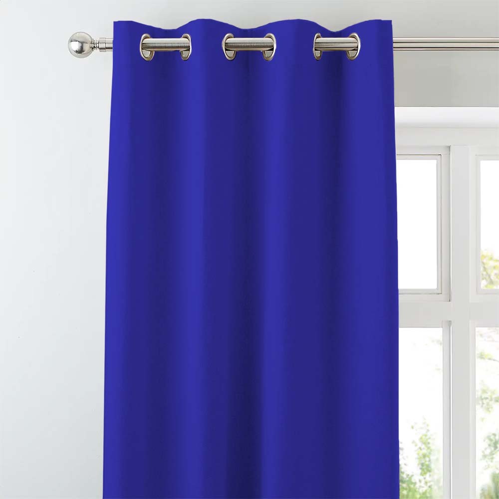 Jacquard Room Darkening Curtains in Egyptian Blue Set Of 2 - (P110)