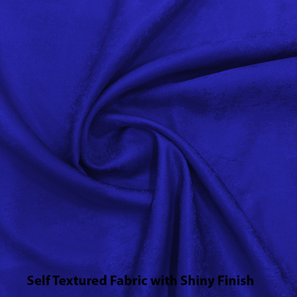 Jacquard Room Darkening Curtains in Egyptian Blue Set Of 2 - (P110)