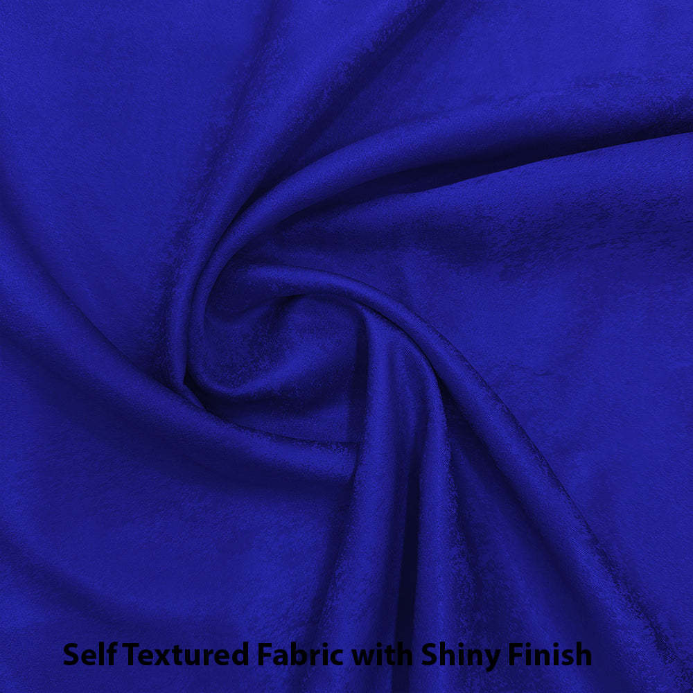 Jacquard Room Darkening Curtains in Egyptian Blue Set Of 2 - (P110)