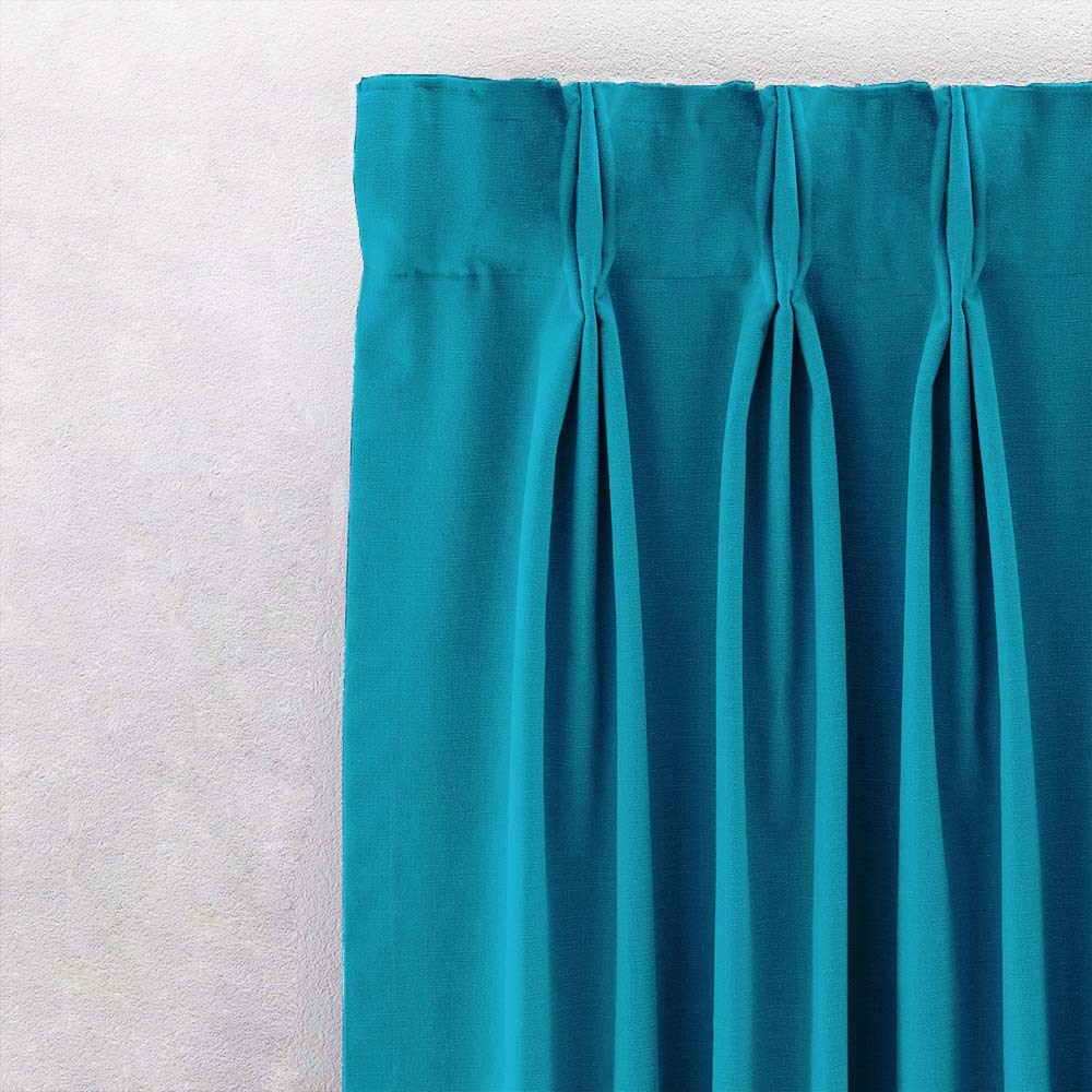 Jacquard Room Darkening Curtains in Curious Blue Set Of 2 - (P112)