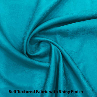 Jacquard Room Darkening Curtains in Curious Blue Set Of 2 - (P112)