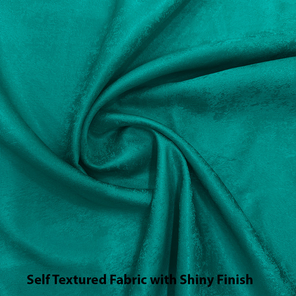 Jacquard Room Darkening Curtains in Emerald Green Set Of 2 - (P113)
