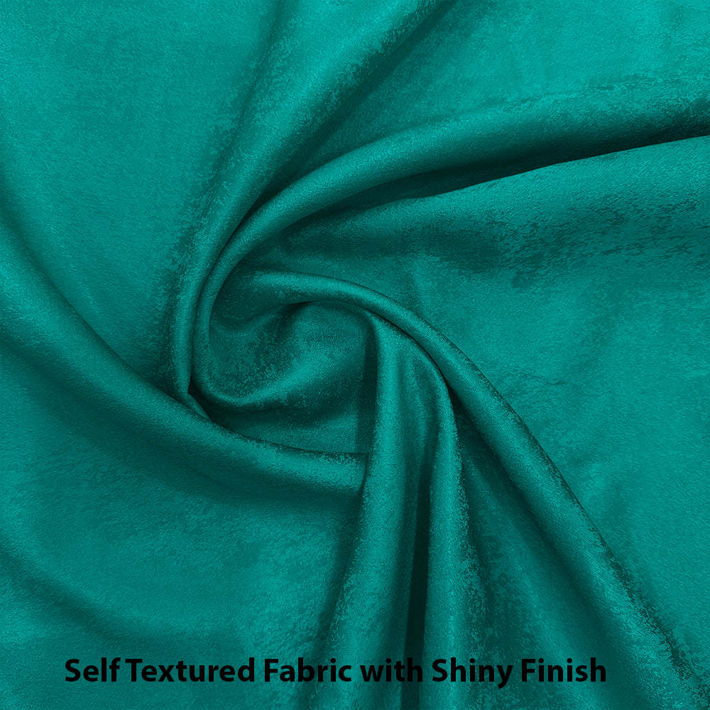 Jacquard Room Darkening Curtains in Emerald Green Set Of 2 - (P113)