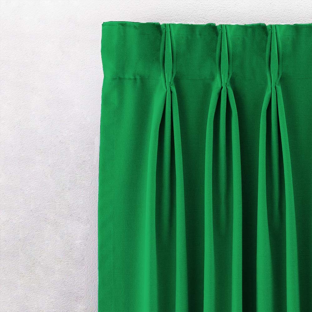 Jacquard Room Darkening Curtains in Grass Green Set Of 2 - (P114)