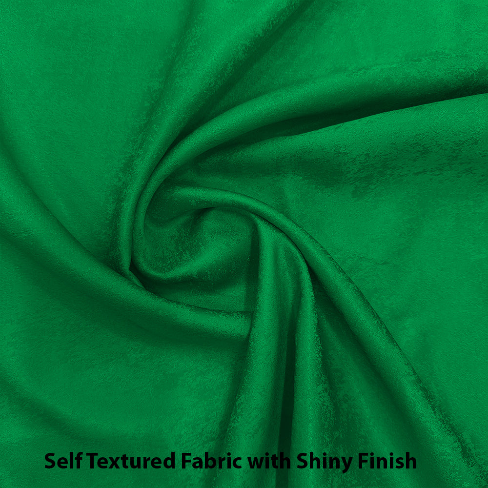 Jacquard Room Darkening Curtains in Grass Green Set Of 2 - (P114)