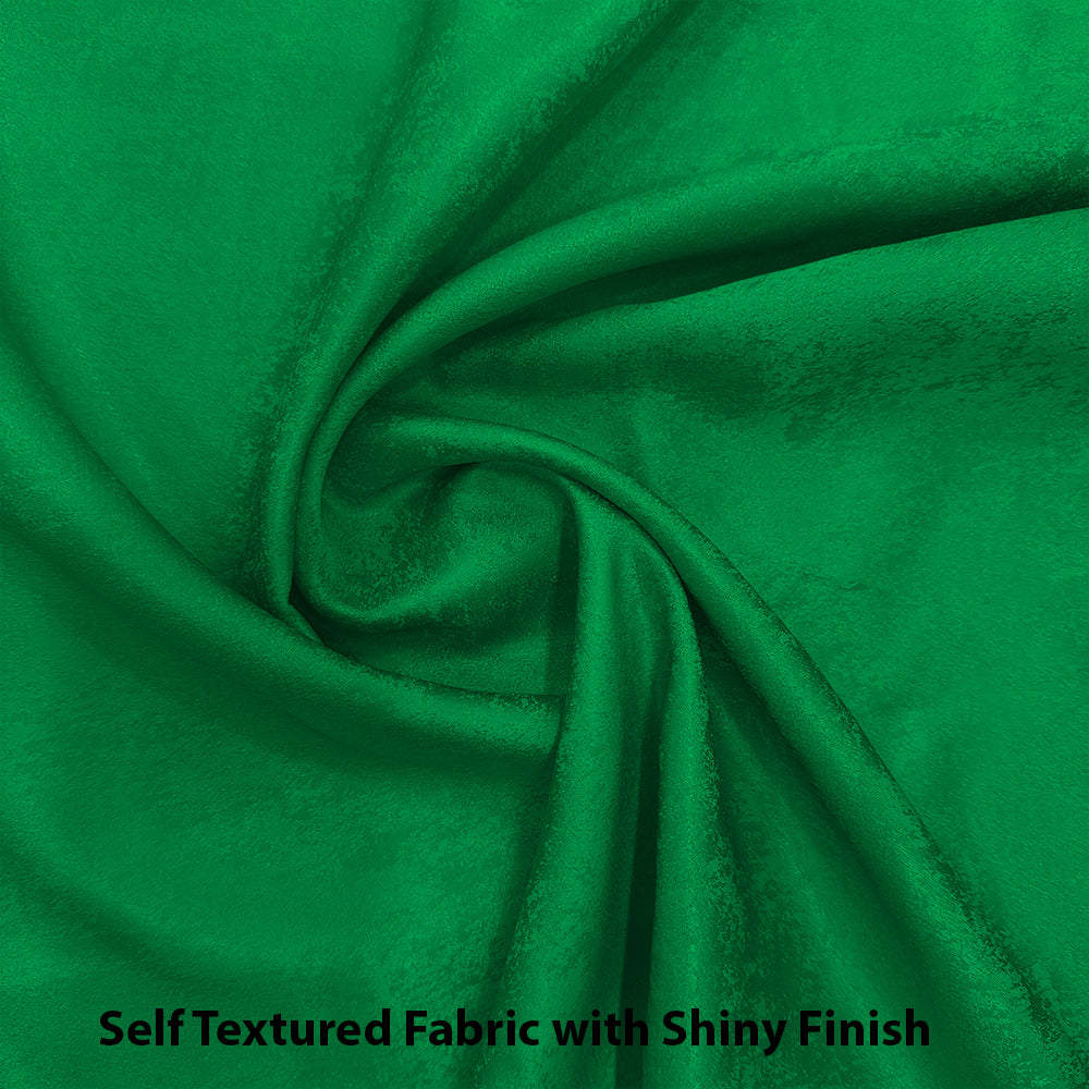 Jacquard Room Darkening Curtains in Grass Green Set Of 2 - (P114)