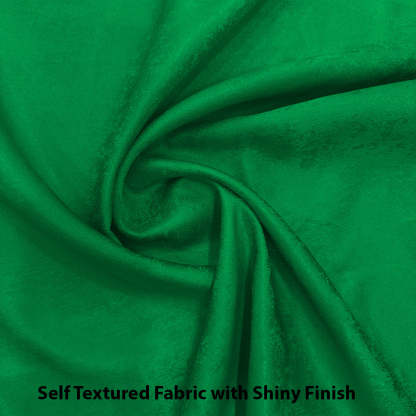 Jacquard Room Darkening Curtains in Grass Green Set Of 2 - (P114)