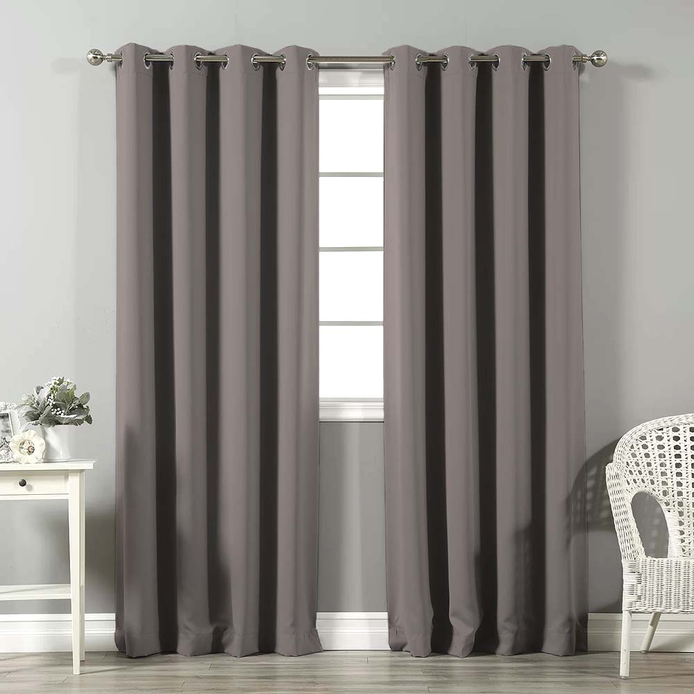 Jacquard Room Darkening Curtains in Moonrock Grey Set Of 2 - (P116)