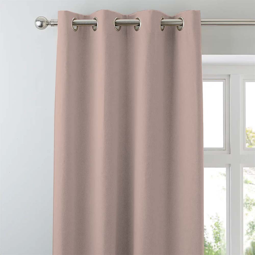 Jacquard Room Darkening Curtains in Blush Pink Set Of 2 - (P119)