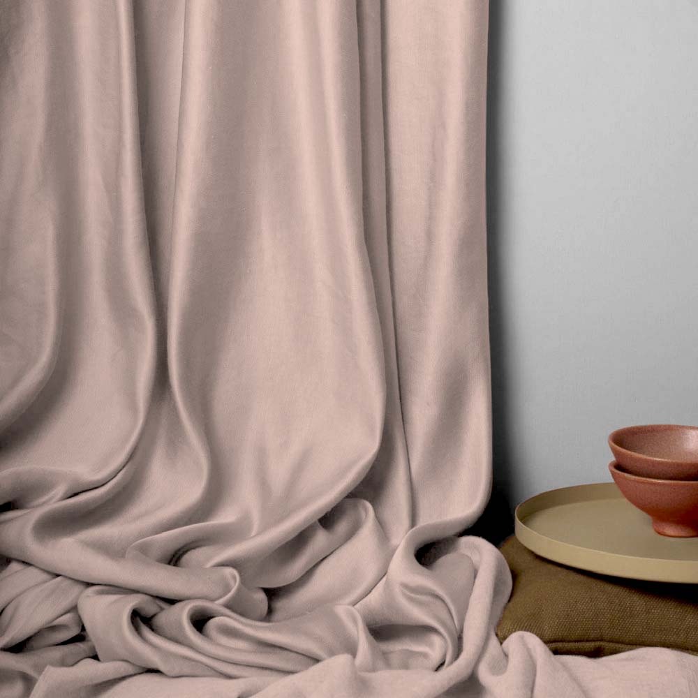 Jacquard Room Darkening Curtains in Blush Pink Set Of 2 - (P119)