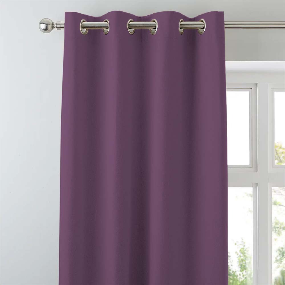 Jacquard Room Darkening Curtains in Peony Purple Set Of 2 - (P120)