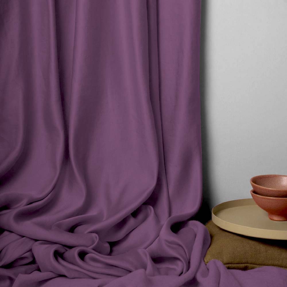 Jacquard Room Darkening Curtains in Peony Purple Set Of 2 - (P120)
