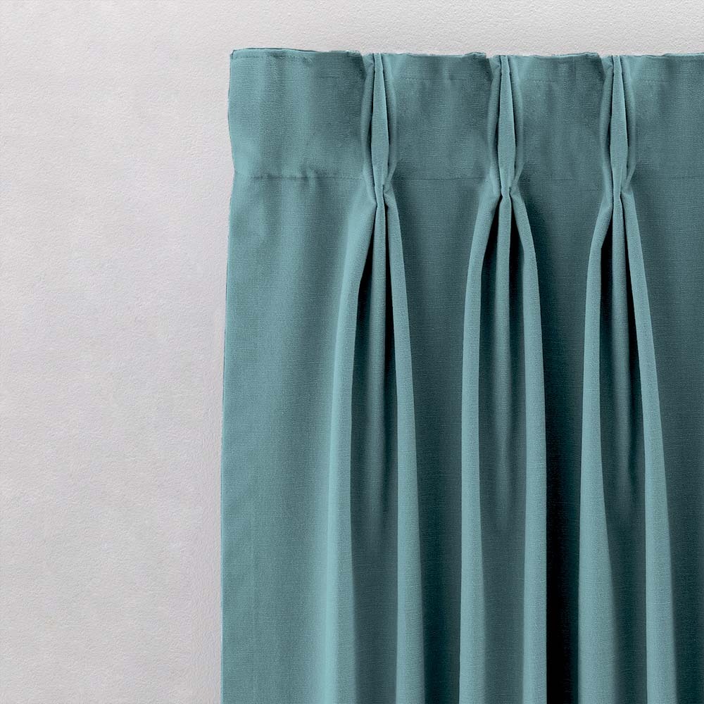 Jacquard Room Darkening Curtains in Aqua Blue Set Of 2 - (P122)