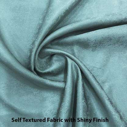 Jacquard Room Darkening Curtains in Aqua Blue Set Of 2 - (P122)