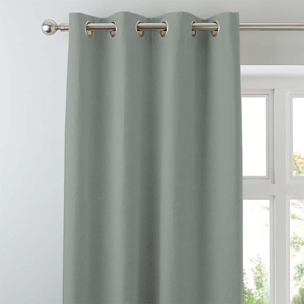 Jacquard Room Darkening Curtains in Sage Green Set Of 2 - (P123)