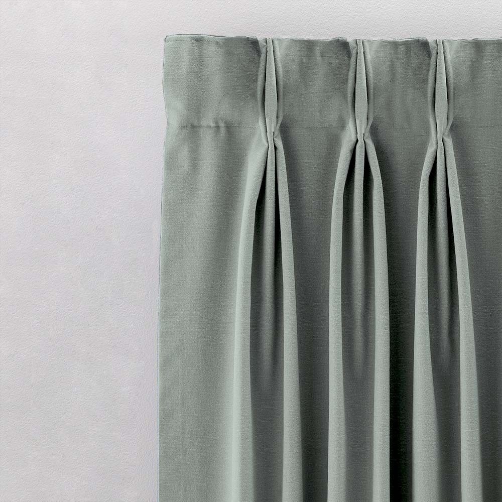 Jacquard Room Darkening Curtains in Sage Green Set Of 2 - (P123)
