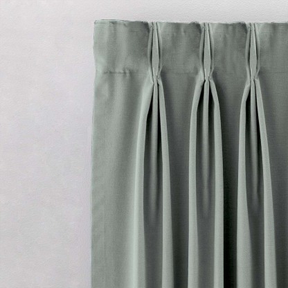 Jacquard Room Darkening Curtains in Sage Green Set Of 2 - (P123)
