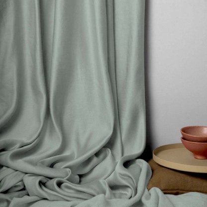 Jacquard Room Darkening Curtains in Sage Green Set Of 2 - (P123)