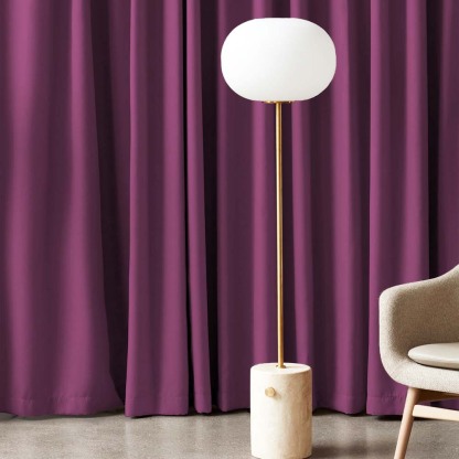 Jacquard Room Darkening Curtains in Magenta Haze Set Of 2 - (P127)