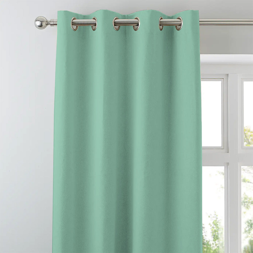 Jacquard Room Darkening Curtains in Tea Green Set Of 2 - (P13)