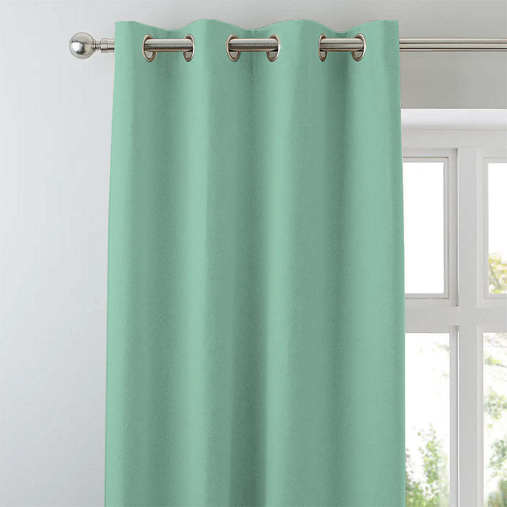 Jacquard Room Darkening Curtains in Tea Green Set Of 2 - (P13)
