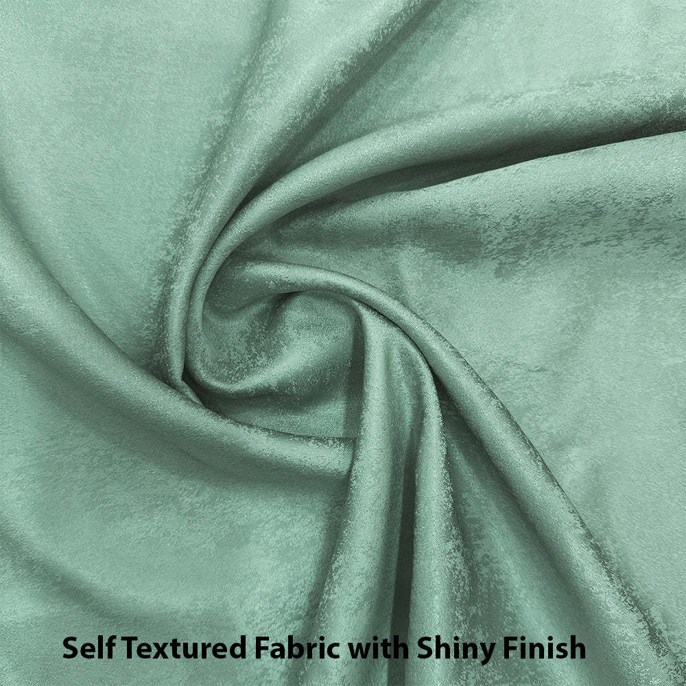 Jacquard Room Darkening Curtains in Tea Green Set Of 2 - (P13)