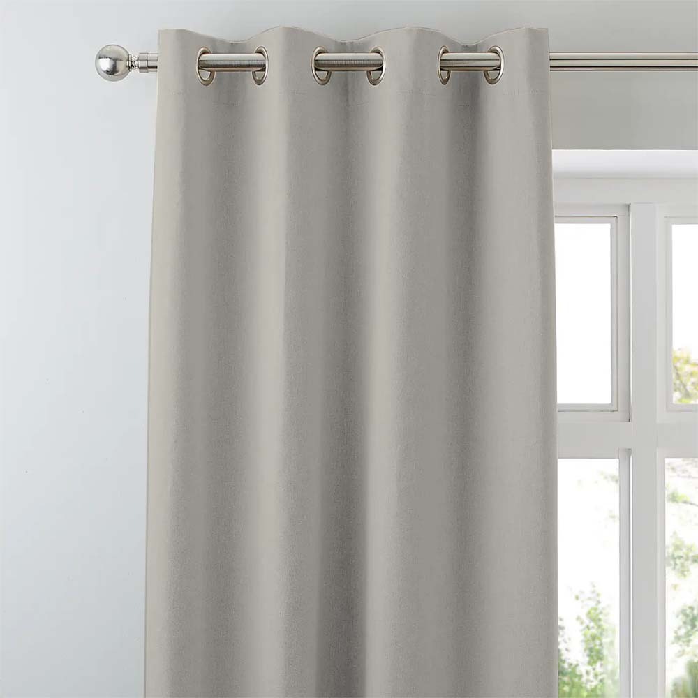 Jacquard Room Darkening Curtains in Linen Green Set Of 2 - (P132)