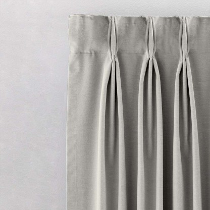 Jacquard Room Darkening Curtains in Linen Green Set Of 2 - (P132)